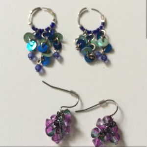 Earring bundle - blue and purple